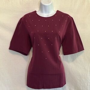 F-158 G.W. A Division of Graff Pink Vintage Short Sleeve Pullover Blouse